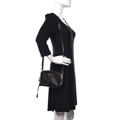 Prada Saffiano Small Camera Crossbody Bag Black 2 of 13