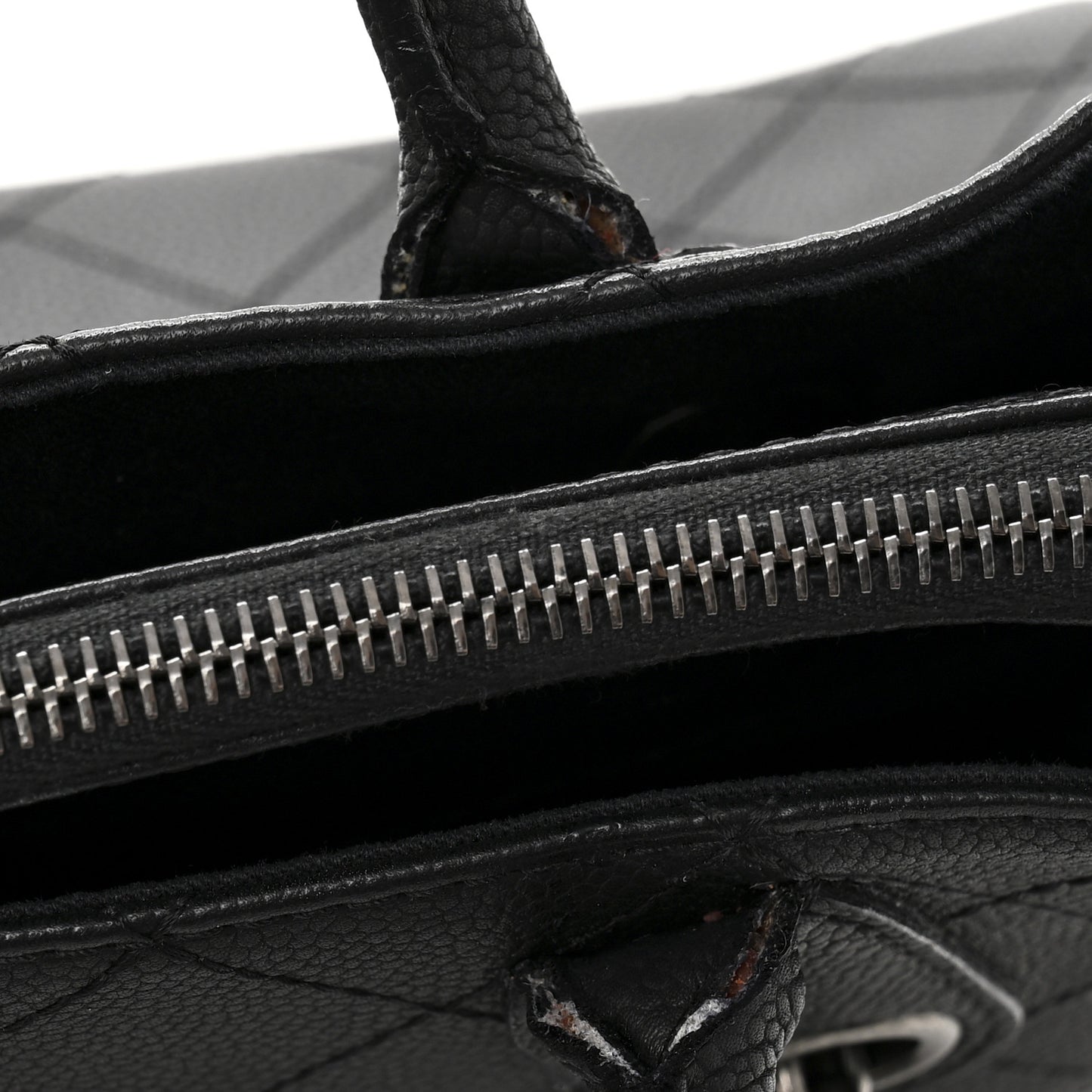 Grained Vegetal Calfskin Small Urban Shopping Tote Black