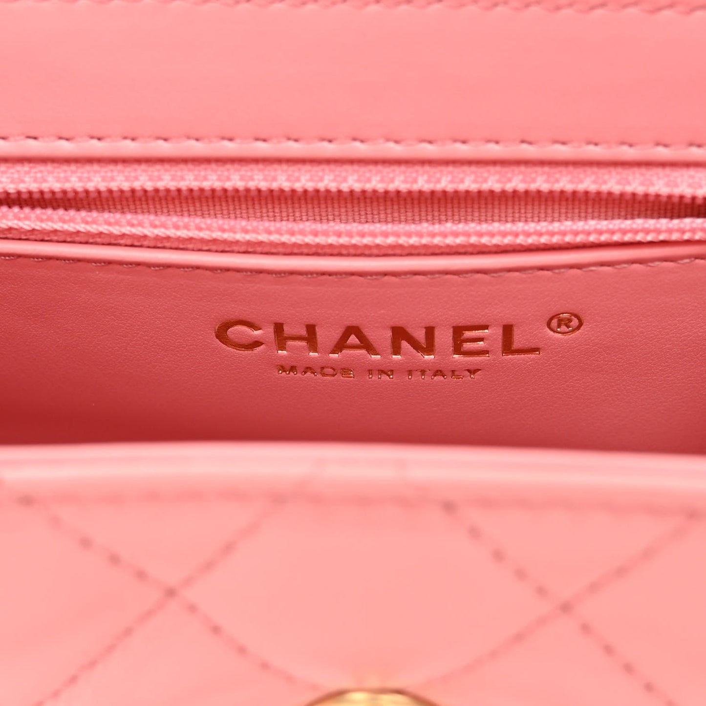 Shiny Aged Calfskin Quilted Nano Kelly Shopper Coral Pink
