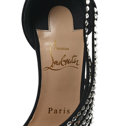 Christian Louboutin Crepe Satin Strass Antinorina 100 Pumps 36 Black 7 of 8