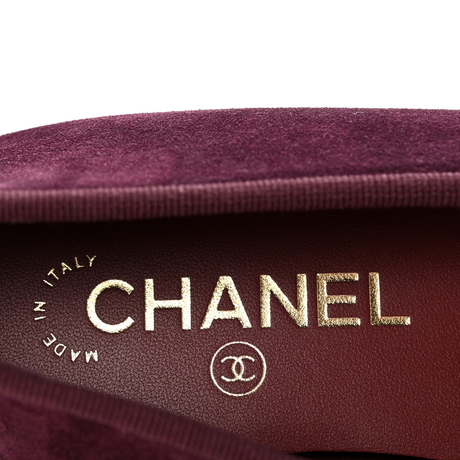 Chanel Suede Patent Calfskin Cap Toe CC Ballerina Flats 38.5 Burgundy 8 of 10
