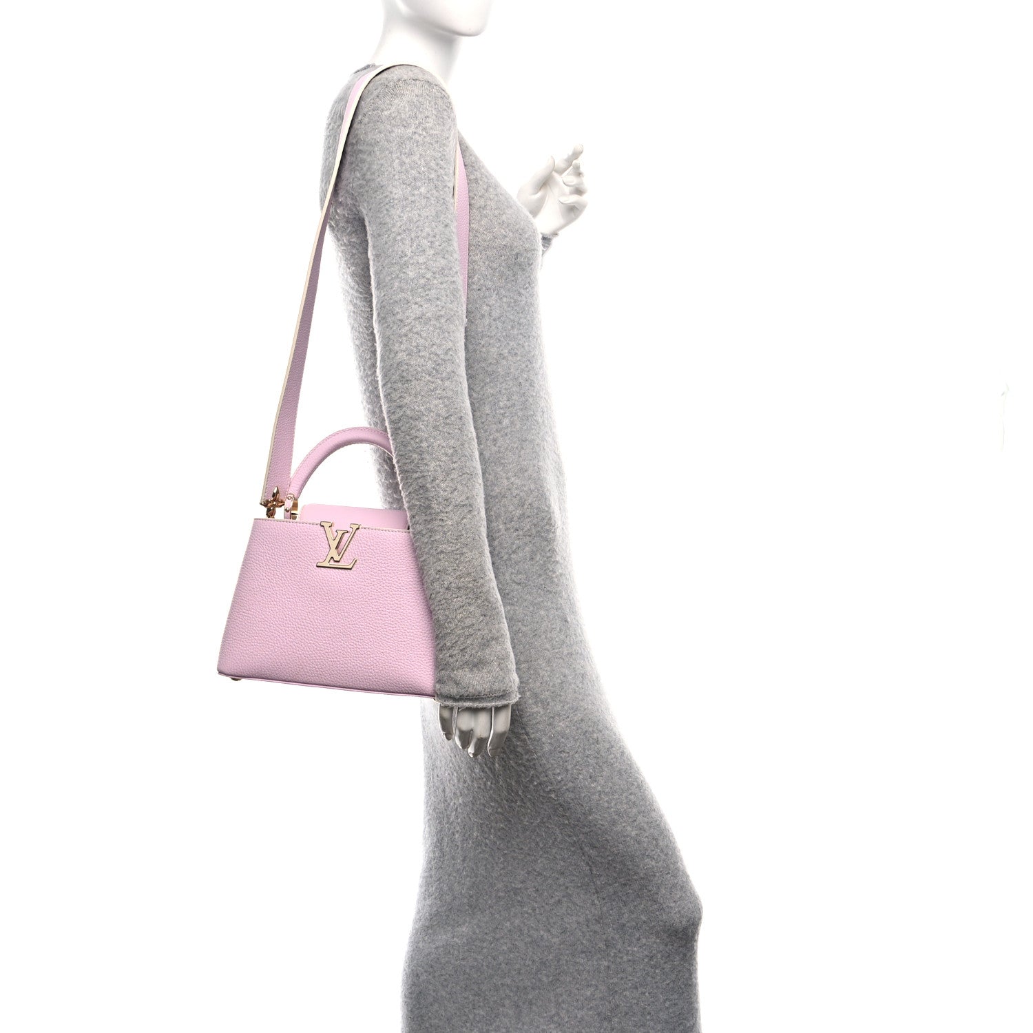 Louis Vuitton Taurillon MiniMe Capucines BB Guimauve Powder White 2 of 9