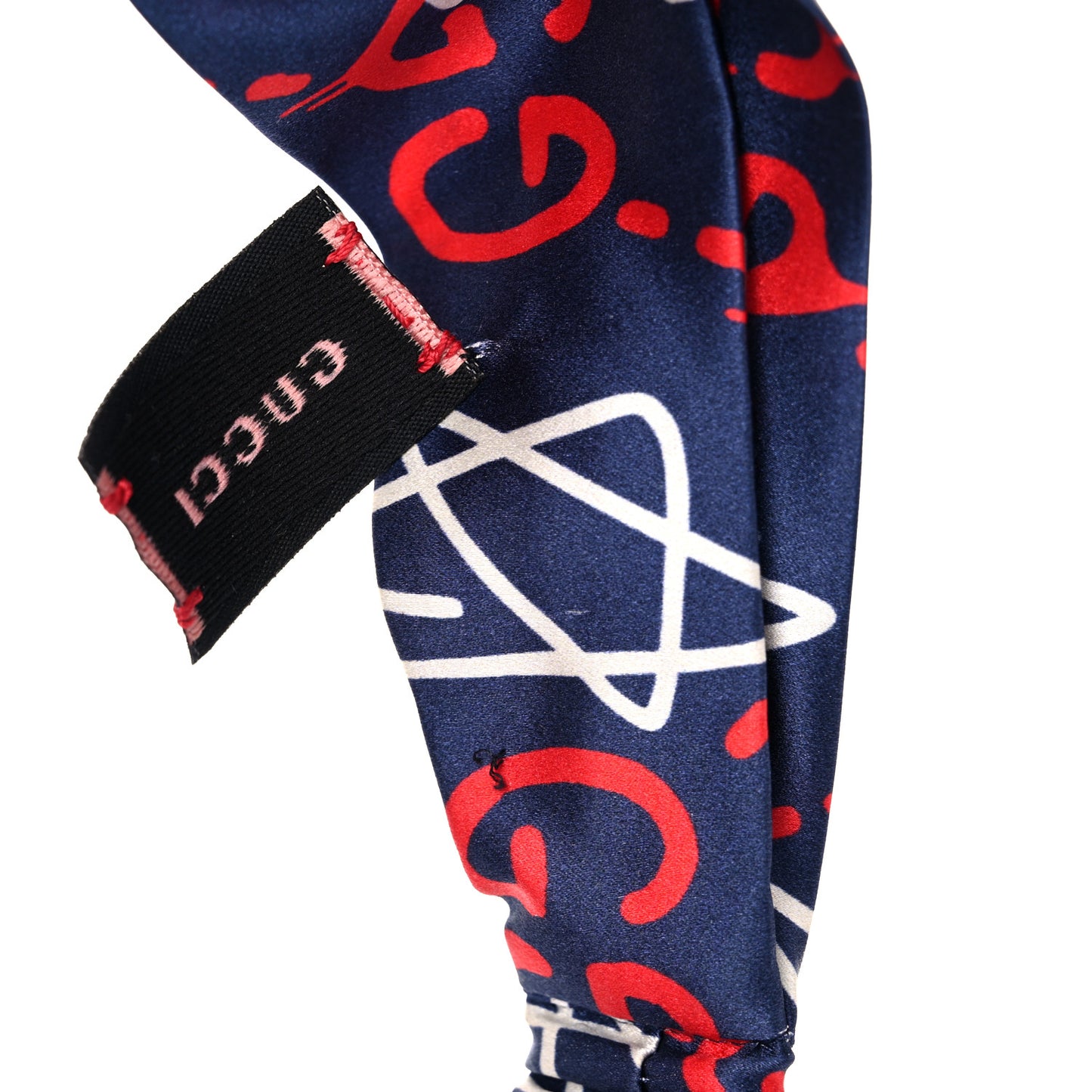 Silk GucciGhost Stars Print Duchesse Headband Sapphire Red
