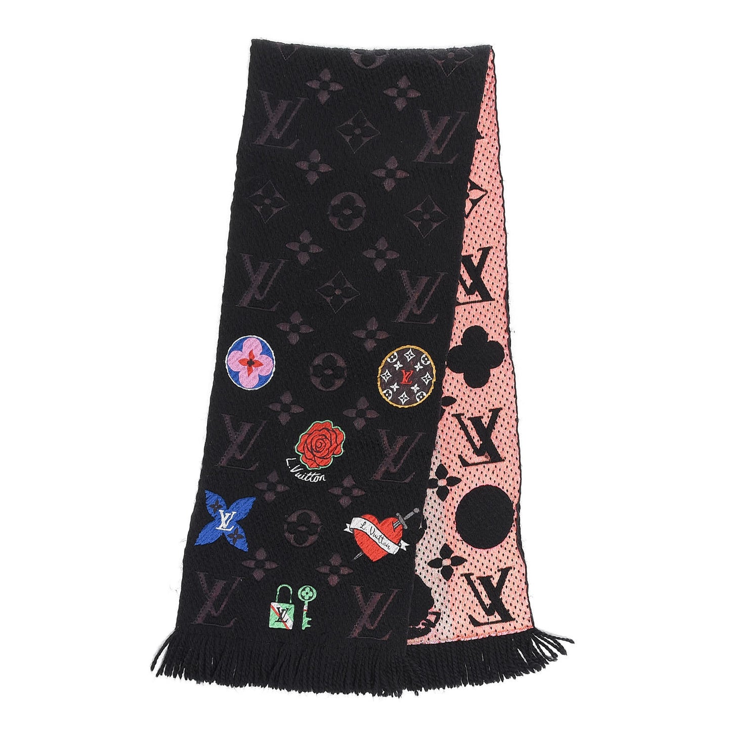 Wool Silk Stories Logomania Scarf Black