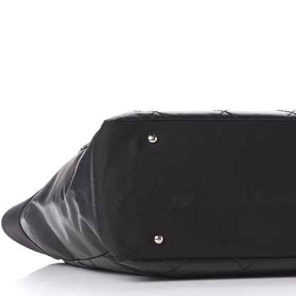 Chanel Coated Canvas Quilted Large Paris Biarritz Tote Black 8 of 10