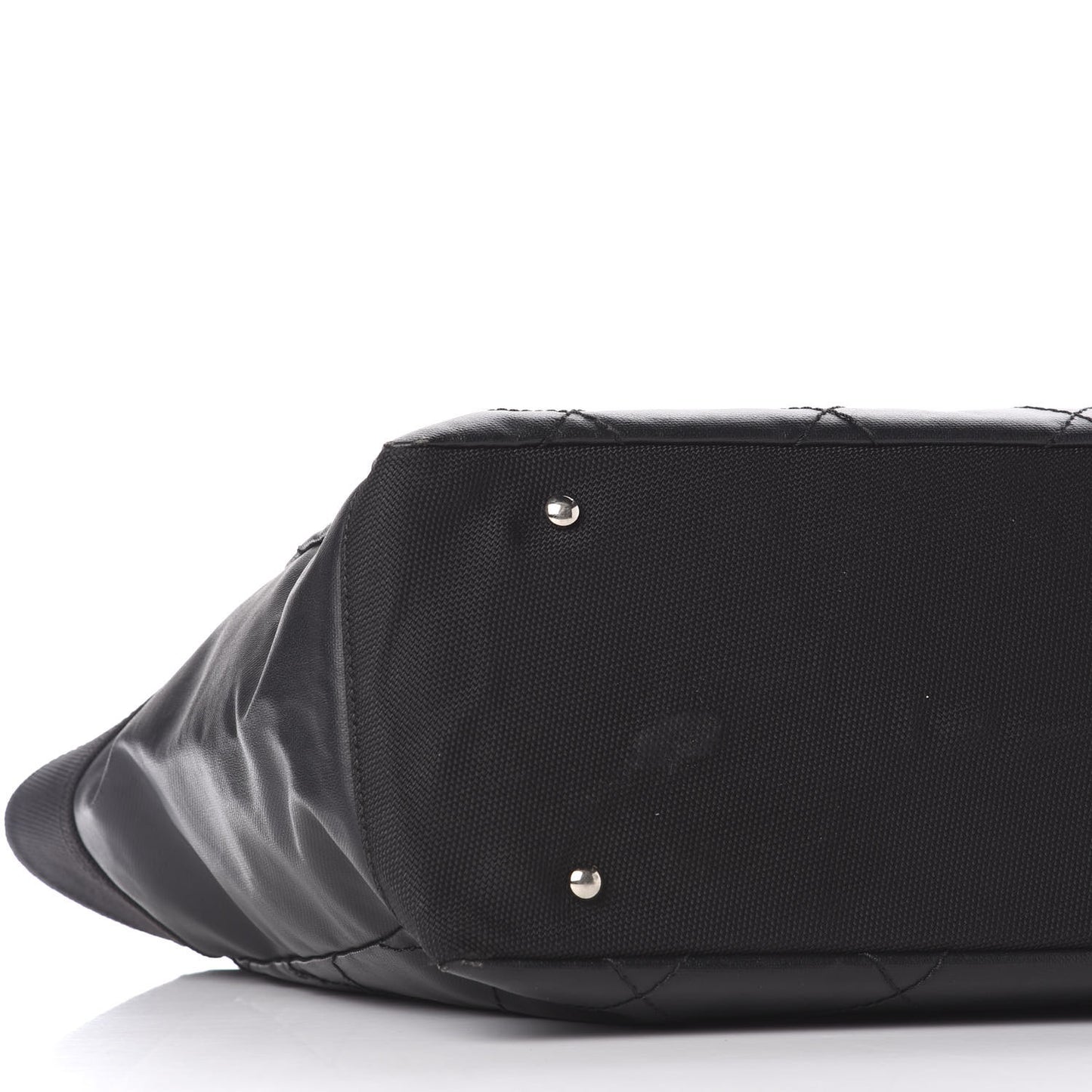 Coated Canvas Quilted Large Paris Biarritz Tote Black
