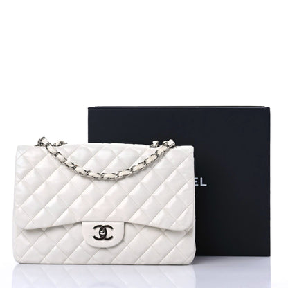 Chanel Lambskin Quilted Jumbo Single Flap White 19 of 24