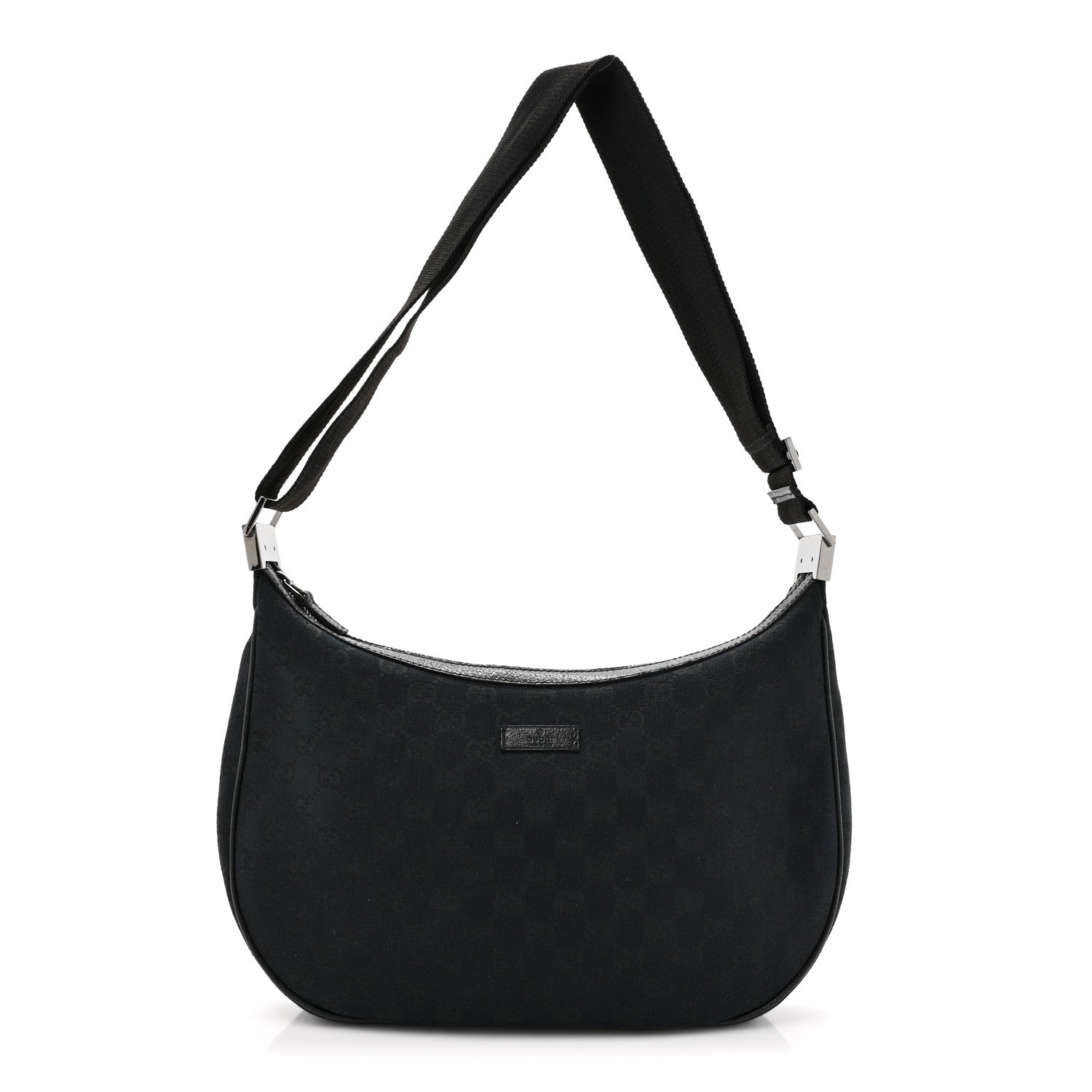 Gucci Monogram Medium Half Moon Hobo Black 1 of 12