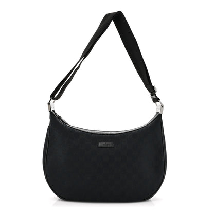 Gucci Monogram Medium Half Moon Hobo Black 1 of 12