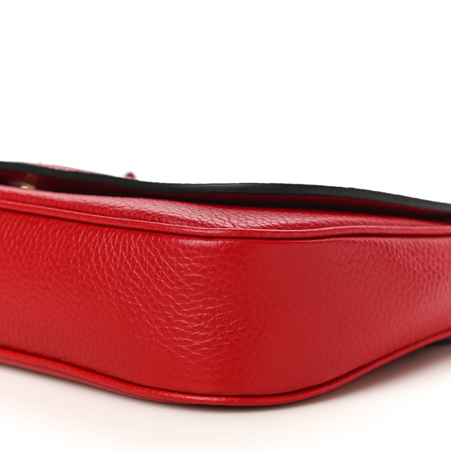 Gucci Pebbled Calfskin Medium Soho Flap Crossbody Vibrant Red 10 of 14