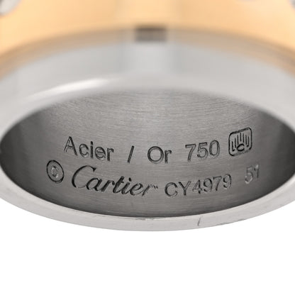 Cartier 18K Yellow Gold Stainless Steel 12mm Santos Ring 51 5.75 4 of 4