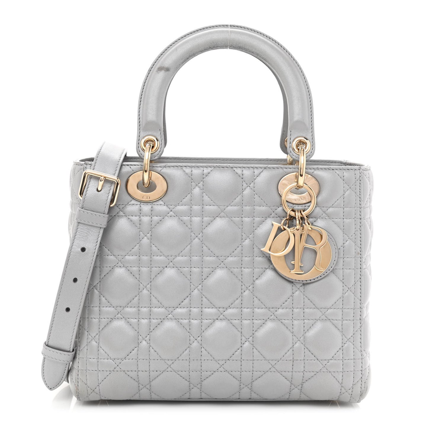 Lambskin Cannage Medium Lady Dior Grey