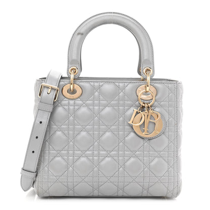 Christian Dior Lambskin Cannage Medium Lady Dior Grey 1 of 11