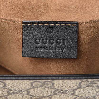 Gucci GG Supreme Monogram Calfskin Small Padlock Shoulder Bag Beige Black Cuir 7 of 10