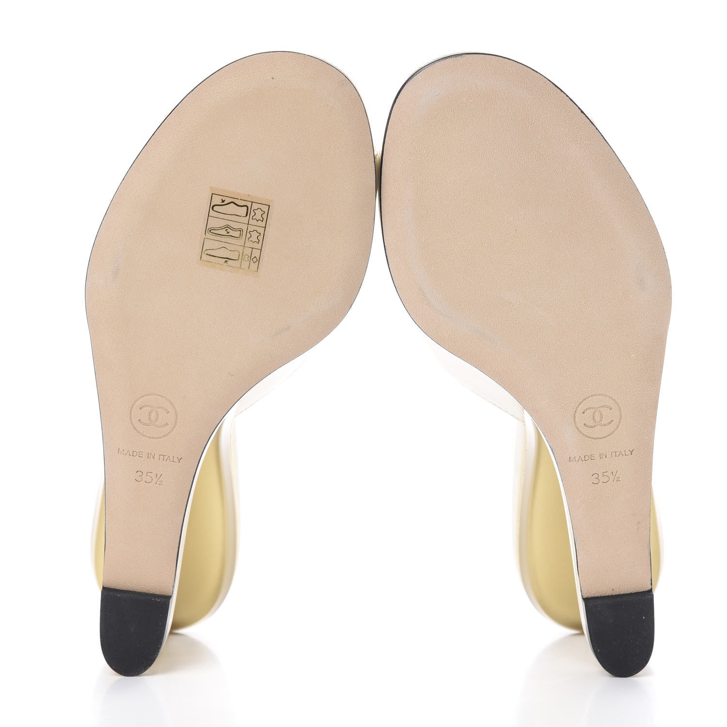 Chanel Lambskin CC Mules 35.5 Ivory 5 of 9