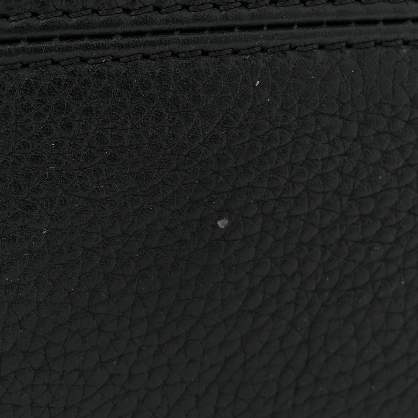Pebbled Calfskin Mini Skull Padlock Zip Around Tote Black