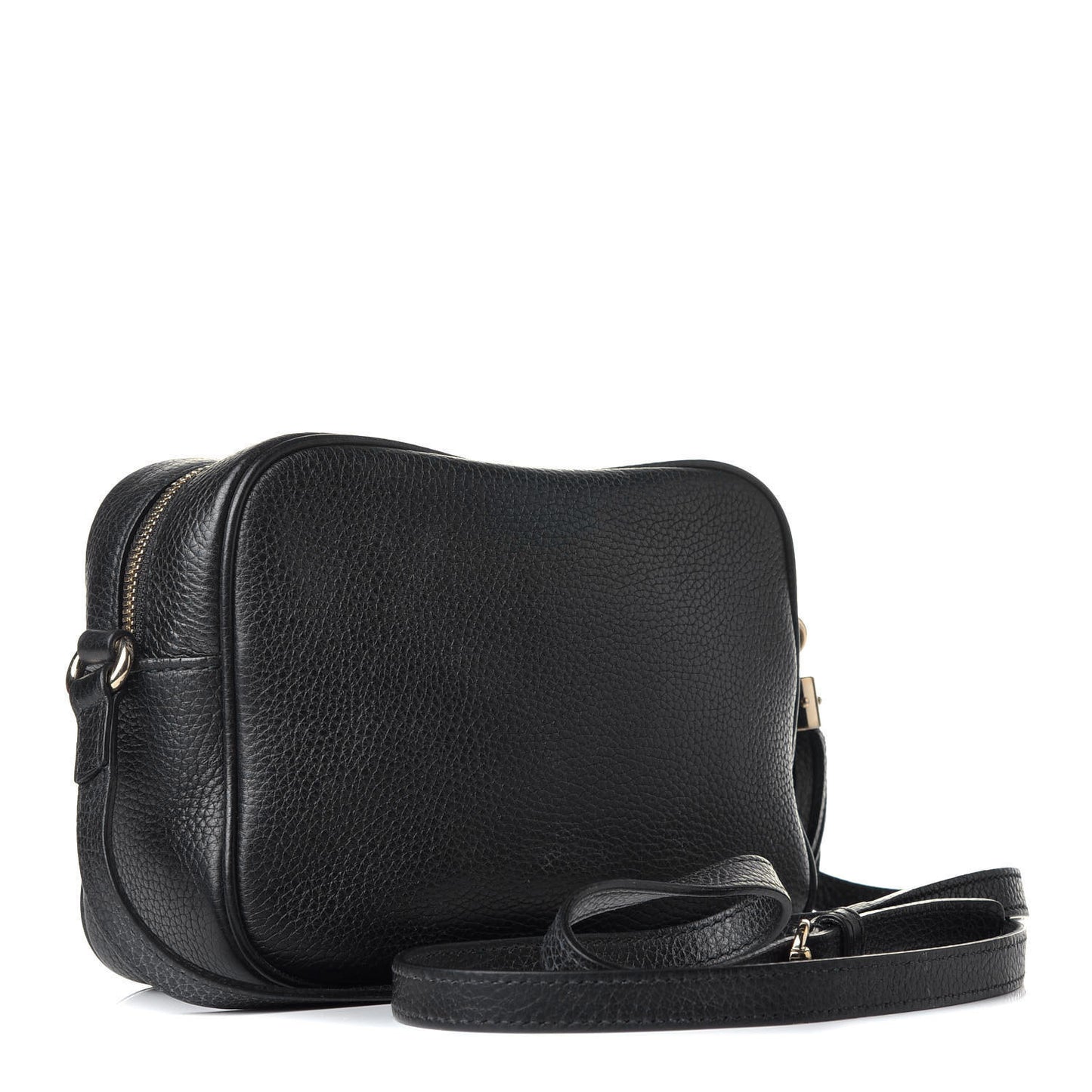 Pebbled Calfskin Small Soho Disco Bag Black