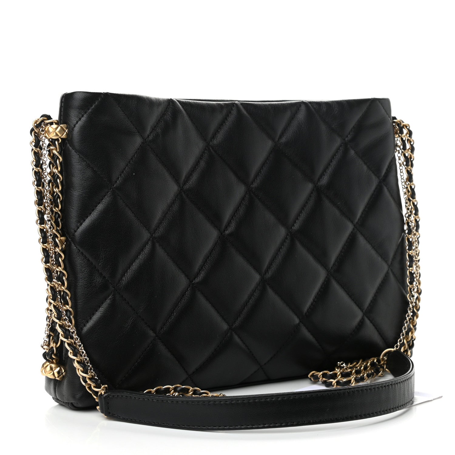Chanel Lambskin Quilted Crush on Chains Hobo Black 3 of 11