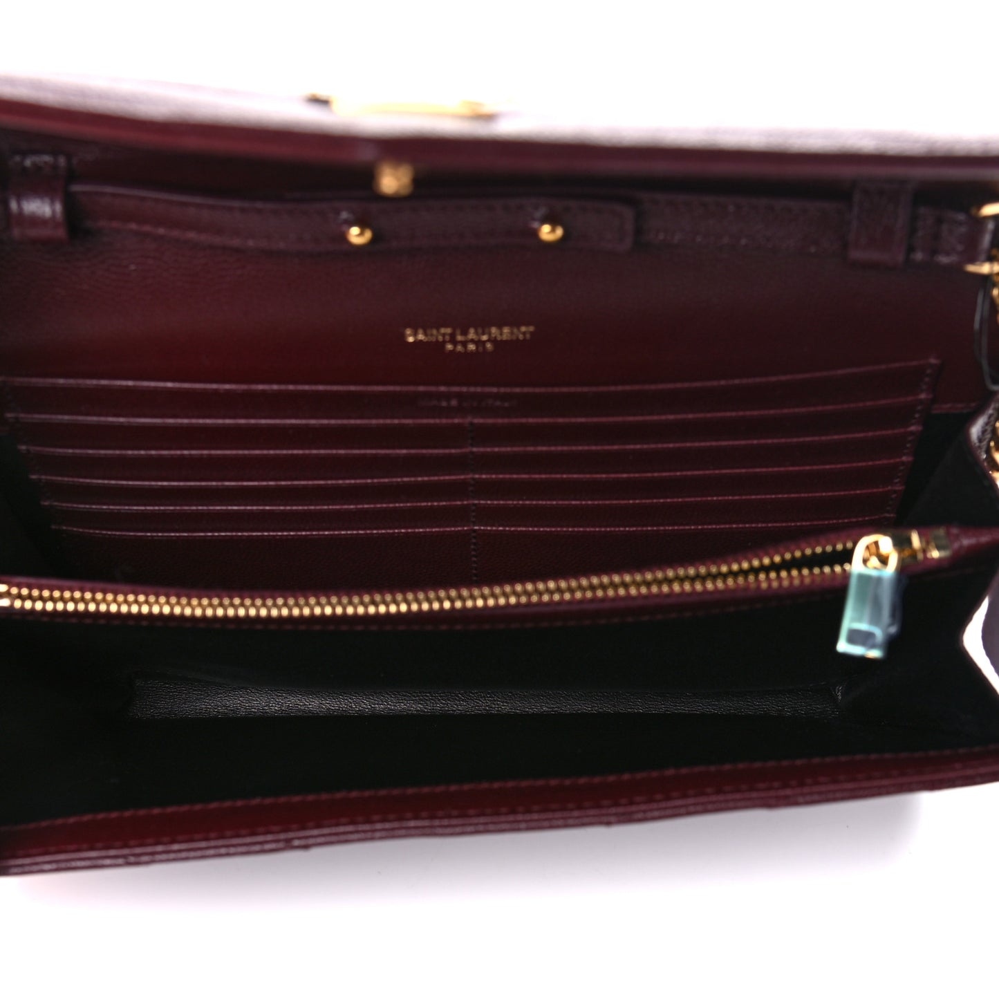 Grain De Poudre Matelasse Chevron Monogram Chain Wallet Rouge Legion