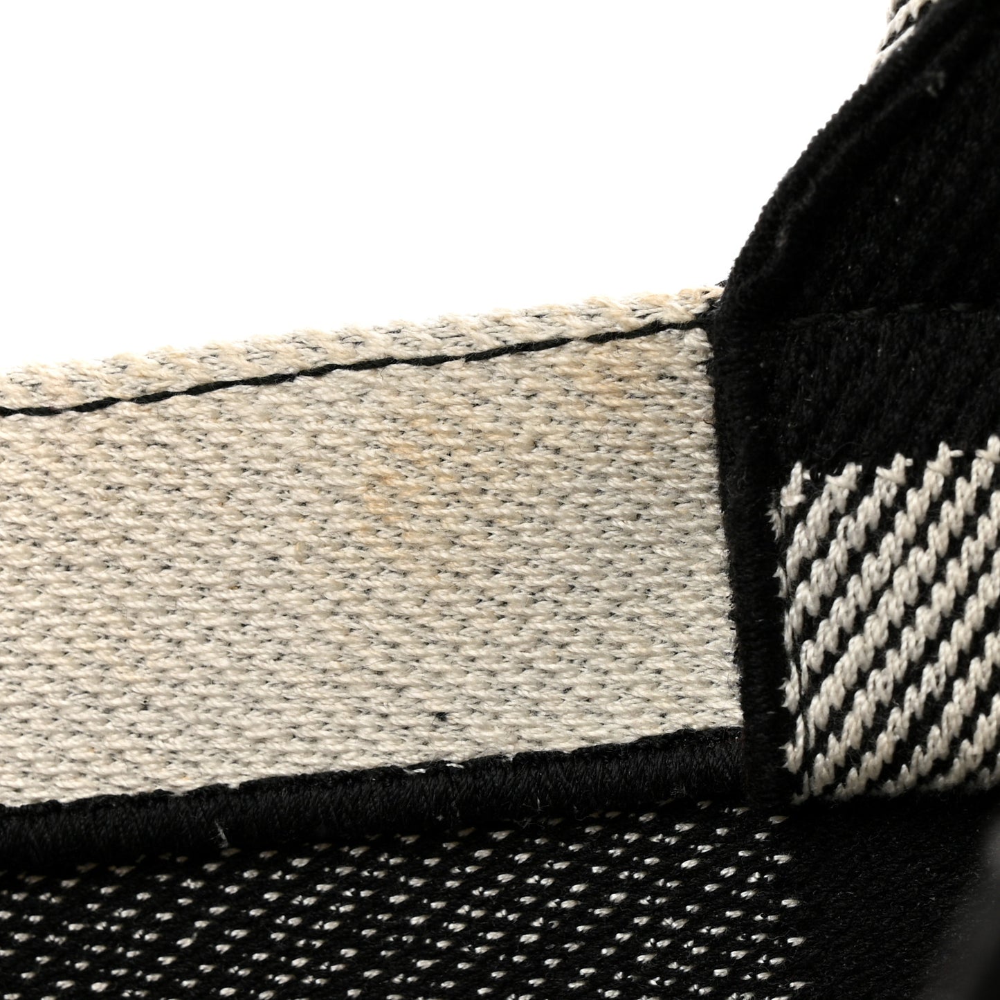 Canvas Embroidered Checkered Book Tote Black White