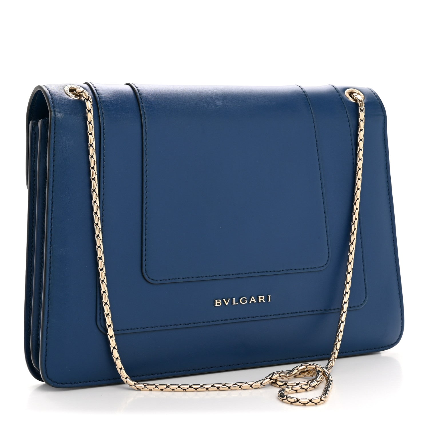Bulgari Calfskin Serpenti Forever Shoulder Bag Navy 4 of 13