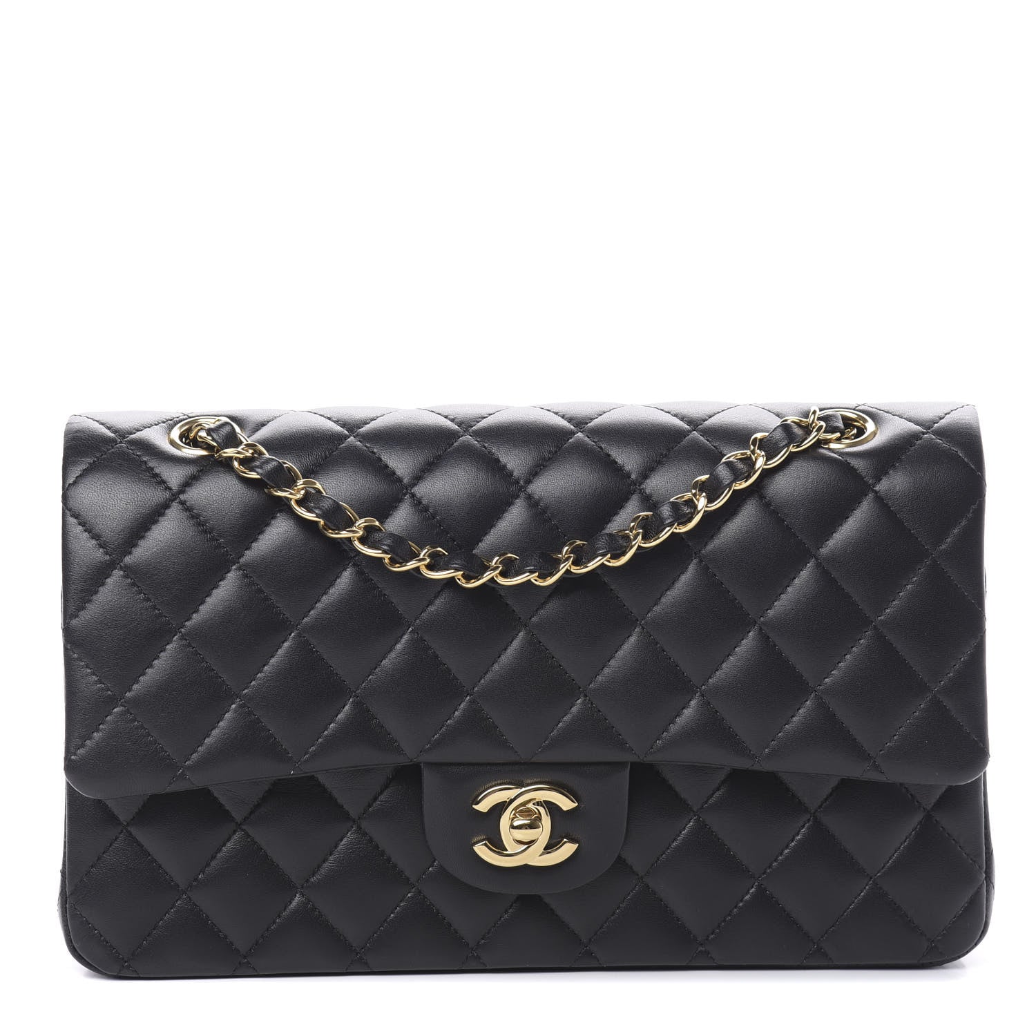 Chanel Lambskin Quilted Medium Double Flap Black 1 of 14