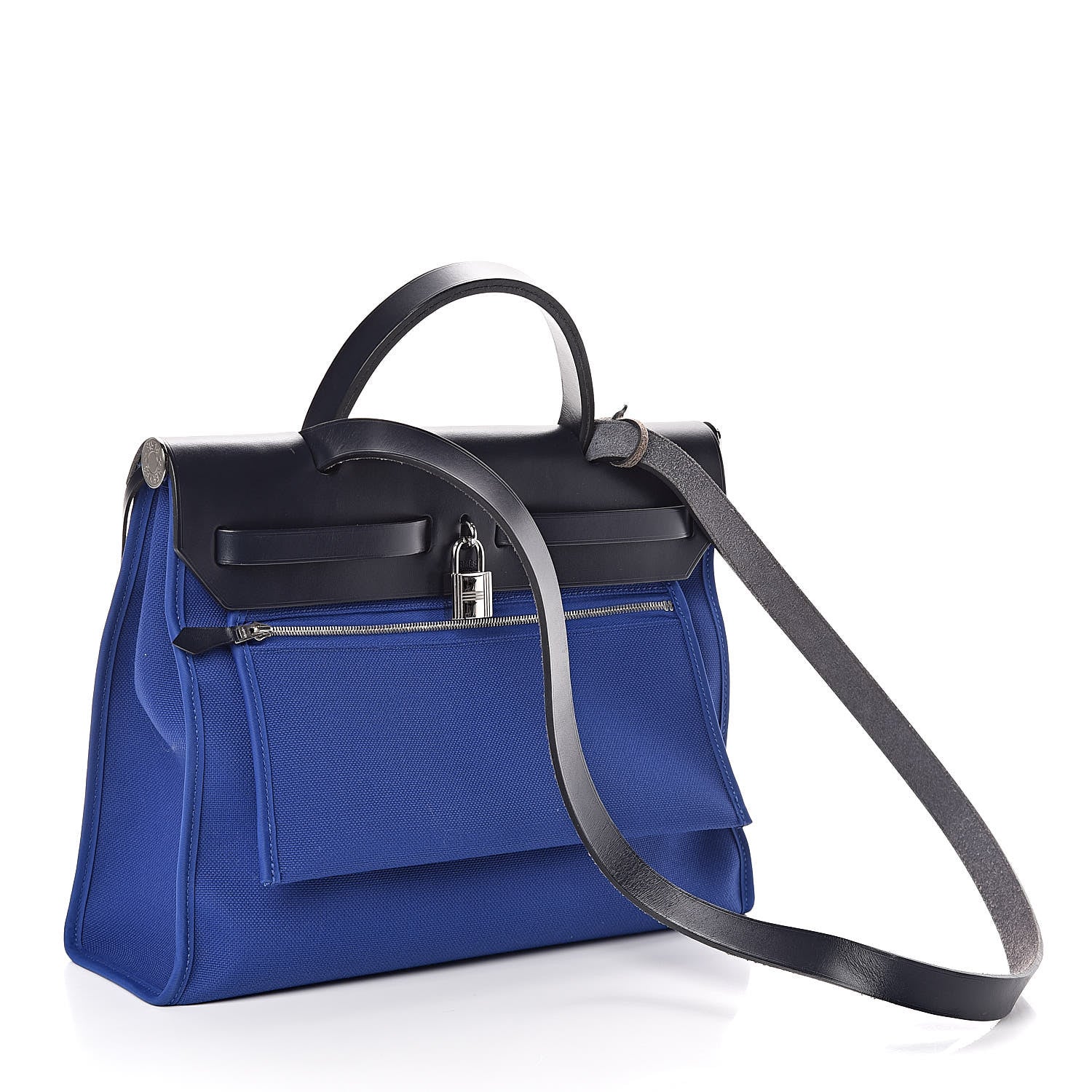 Hermes Toile Vache Hunter Herbag Zip 31 PM Bleu Electrique Bleu Indigo 4 of 11