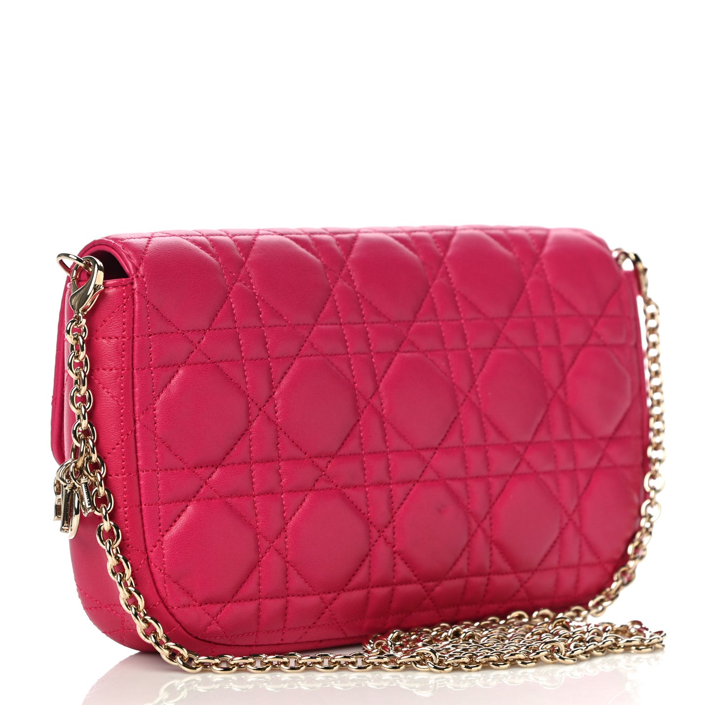 Lambskin Cannage Miss Dior Promenade Pouch Fuchsia