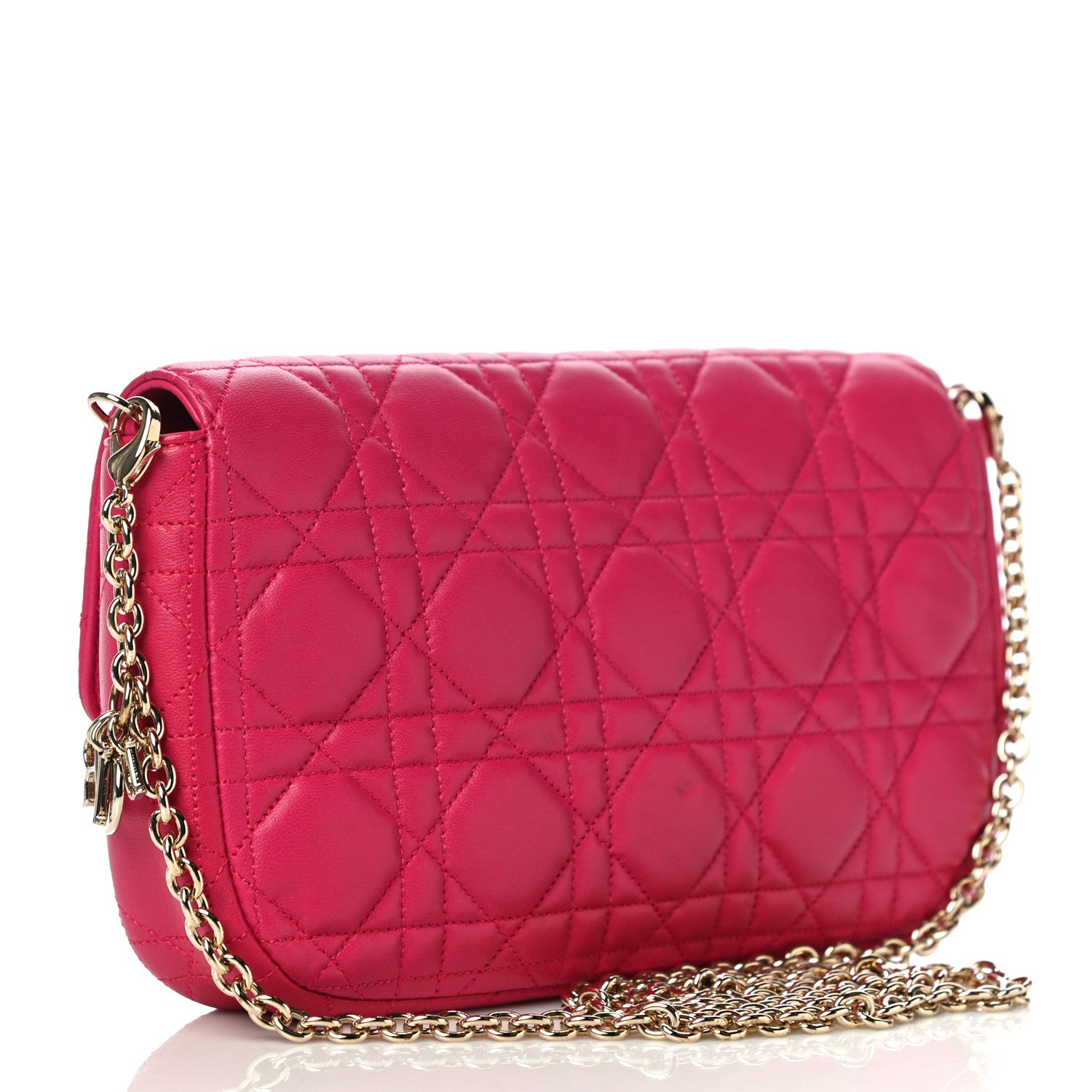 Christian Dior Lambskin Cannage Miss Dior Promenade Pouch Fuchsia 2 of 11