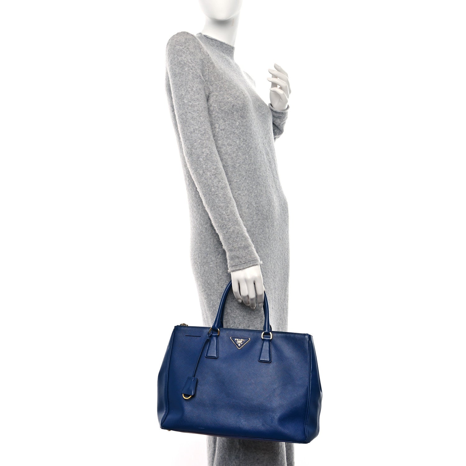 Prada Saffiano Large Galleria Double Zip Tote Bluette 2 of 11