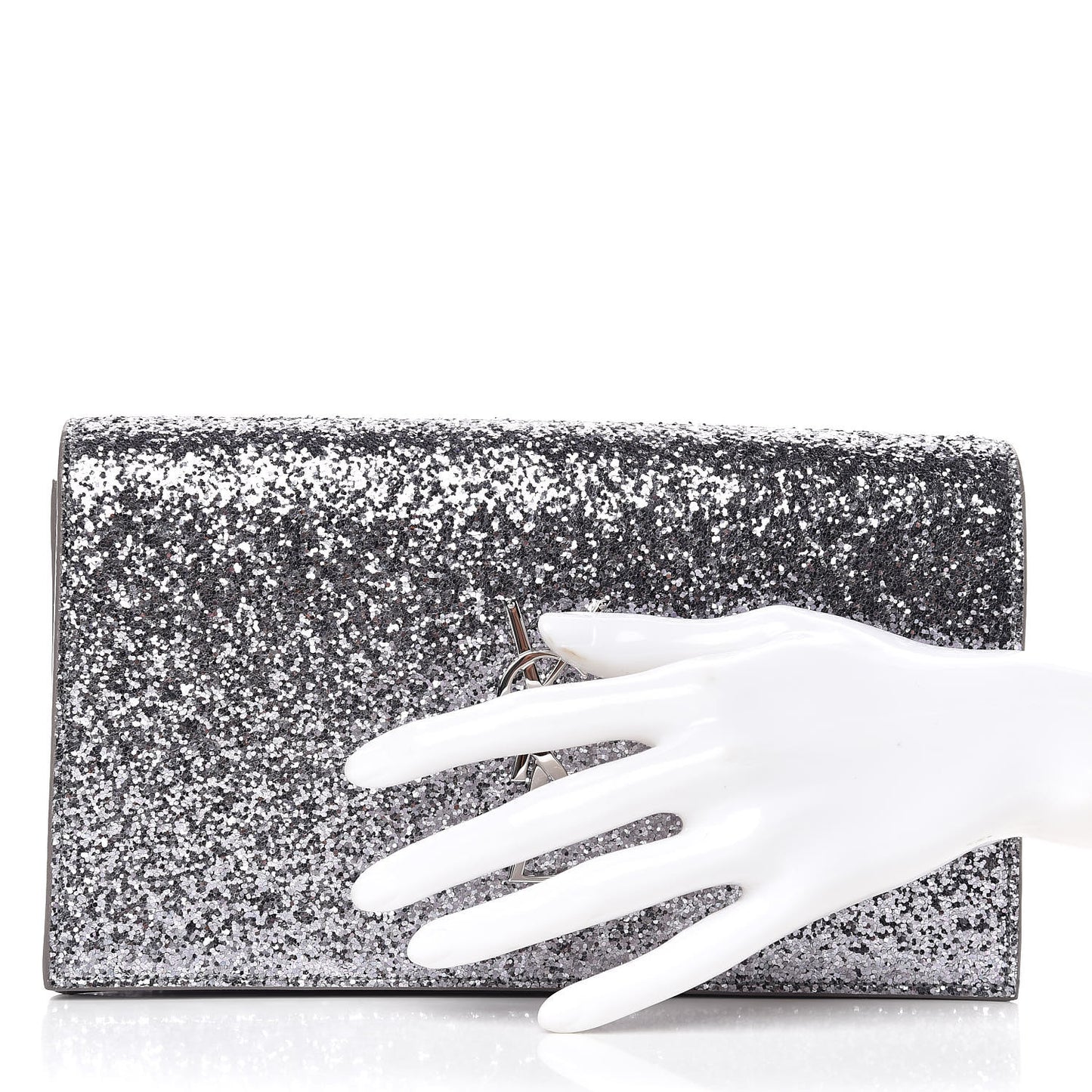 Glitter Classic Kate Monogram Clutch Sunset Grey