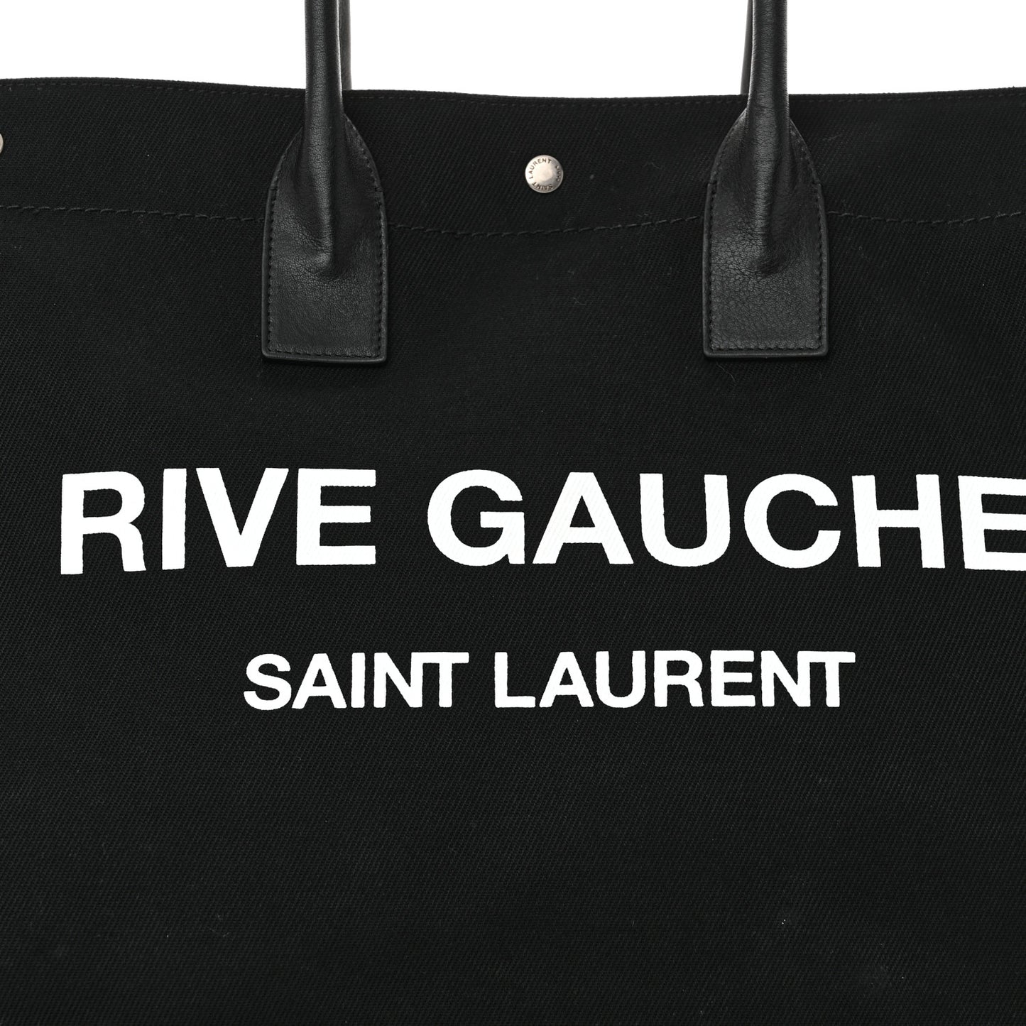 Linen Calfskin Rive Gauche Tote Black