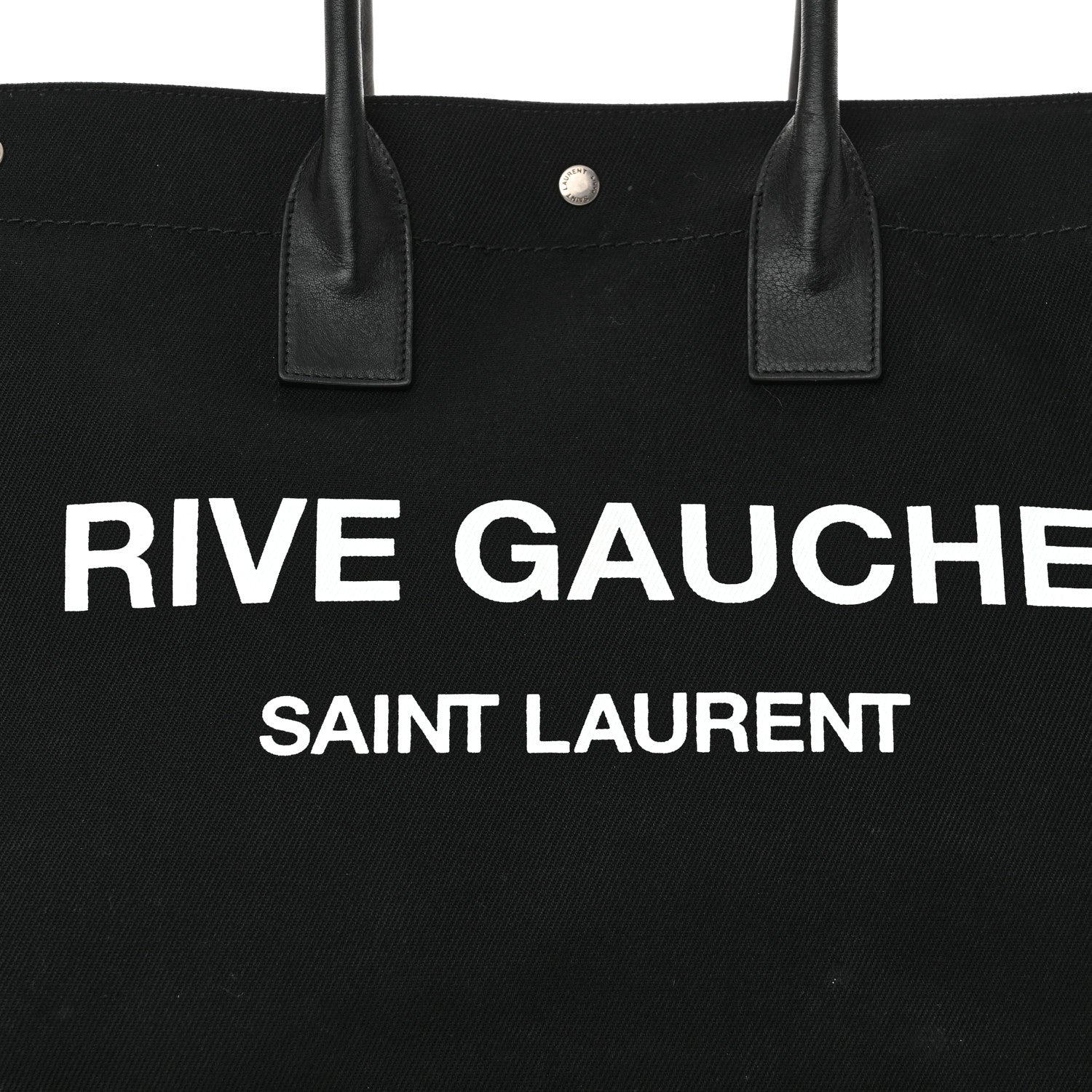 Saint Laurent Linen Calfskin Rive Gauche Tote Black 8 of 14