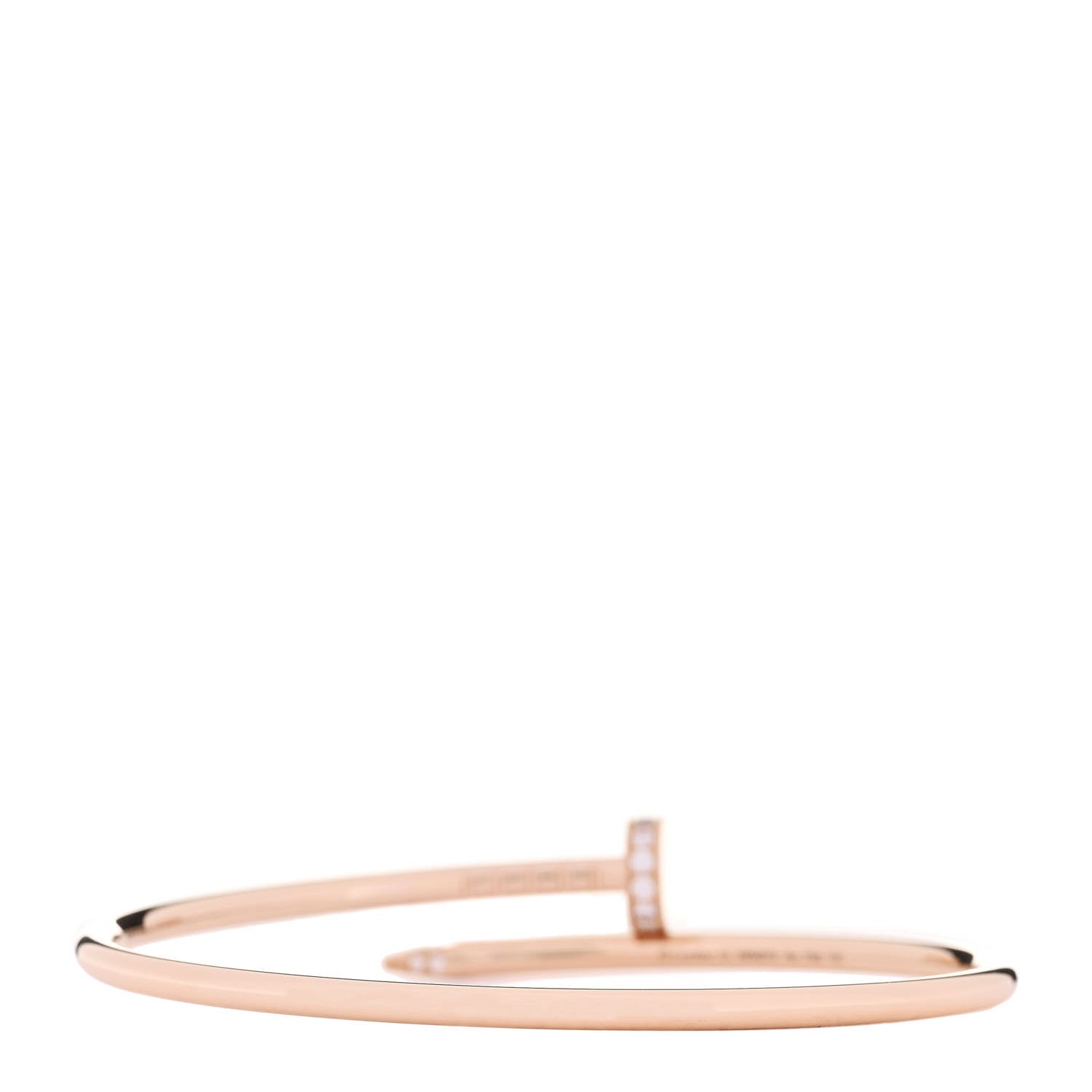 Cartier 18K Pink Gold Diamond Small Juste Un Clou Bracelet 15 2 of 5