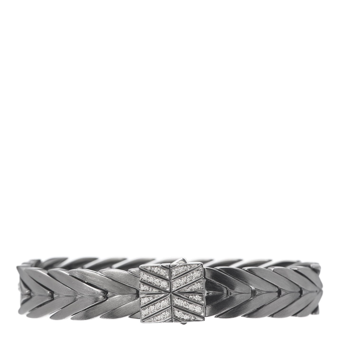 Sterling Silver Black Rhodium Diamond 11mm Modern Chain Bracelet
