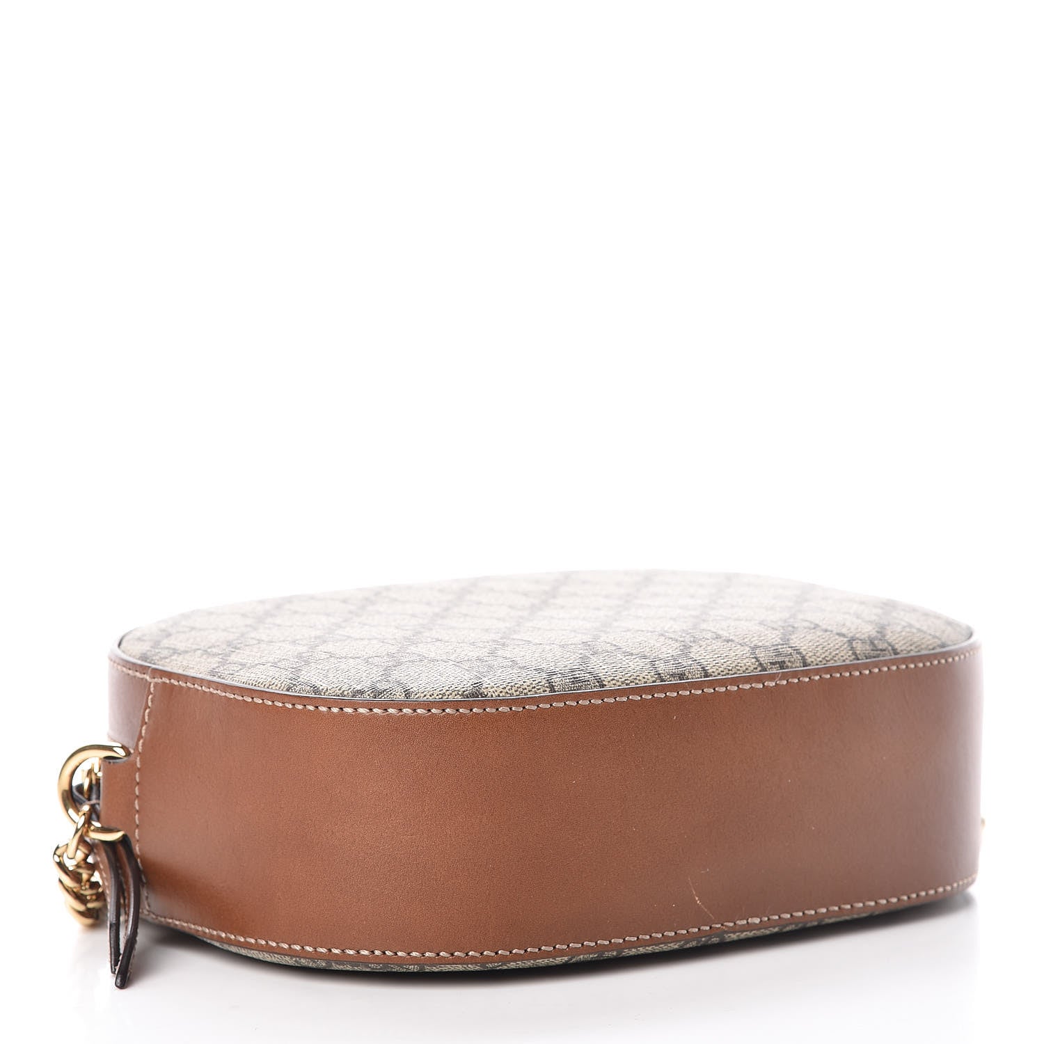 Gucci GG Supreme Monogram Cuoio Toscano Mini Chain Shoulder Bag Beige Ebony Cuir 4 of 8