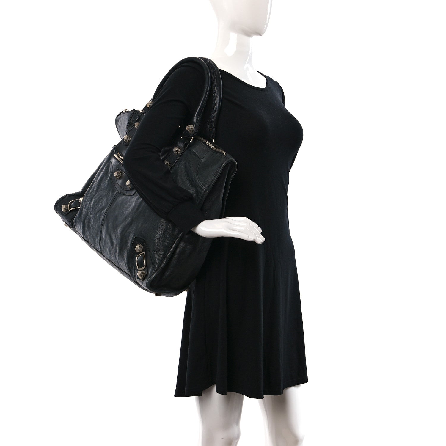 Balenciaga Agneau Giant 21 Silver Hardware Weekender Black 2 of 11