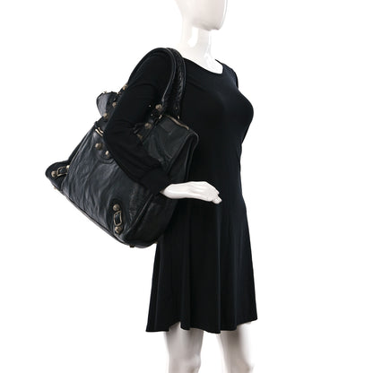 Balenciaga Agneau Giant 21 Silver Hardware Weekender Black 2 of 11