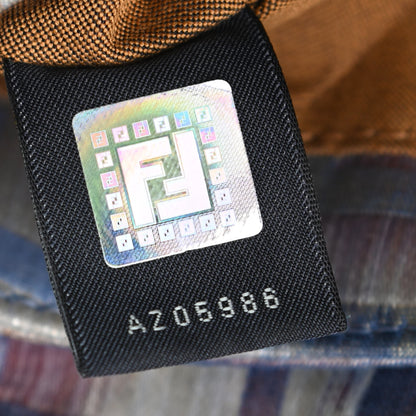 Fendi Zucca Vitello Lizard Embossed Mini Chef Shoulder Bag Celeste Multicolor Polvere 8 of 11