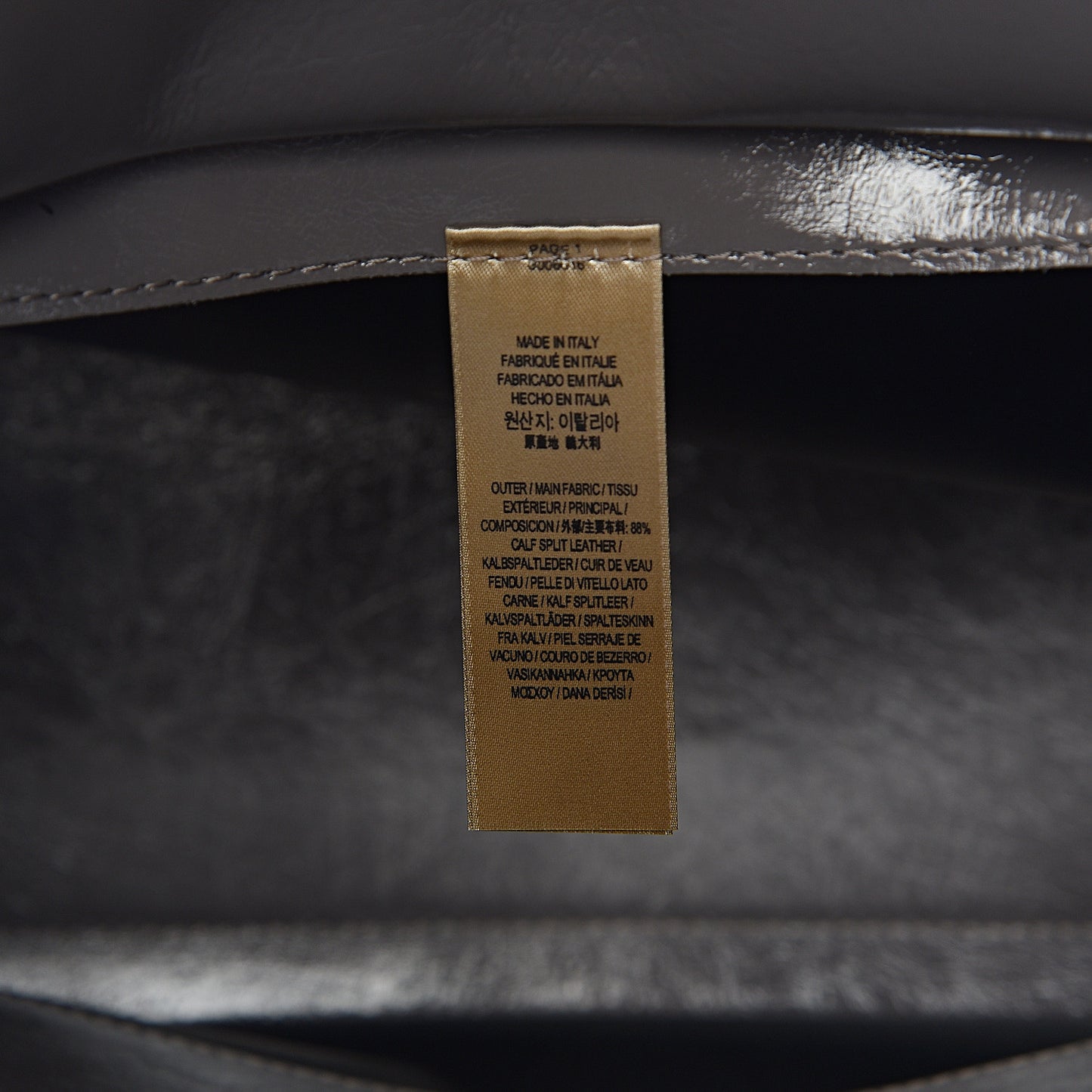 Soft Calfskin Medium Banner Tote Sepia Grey