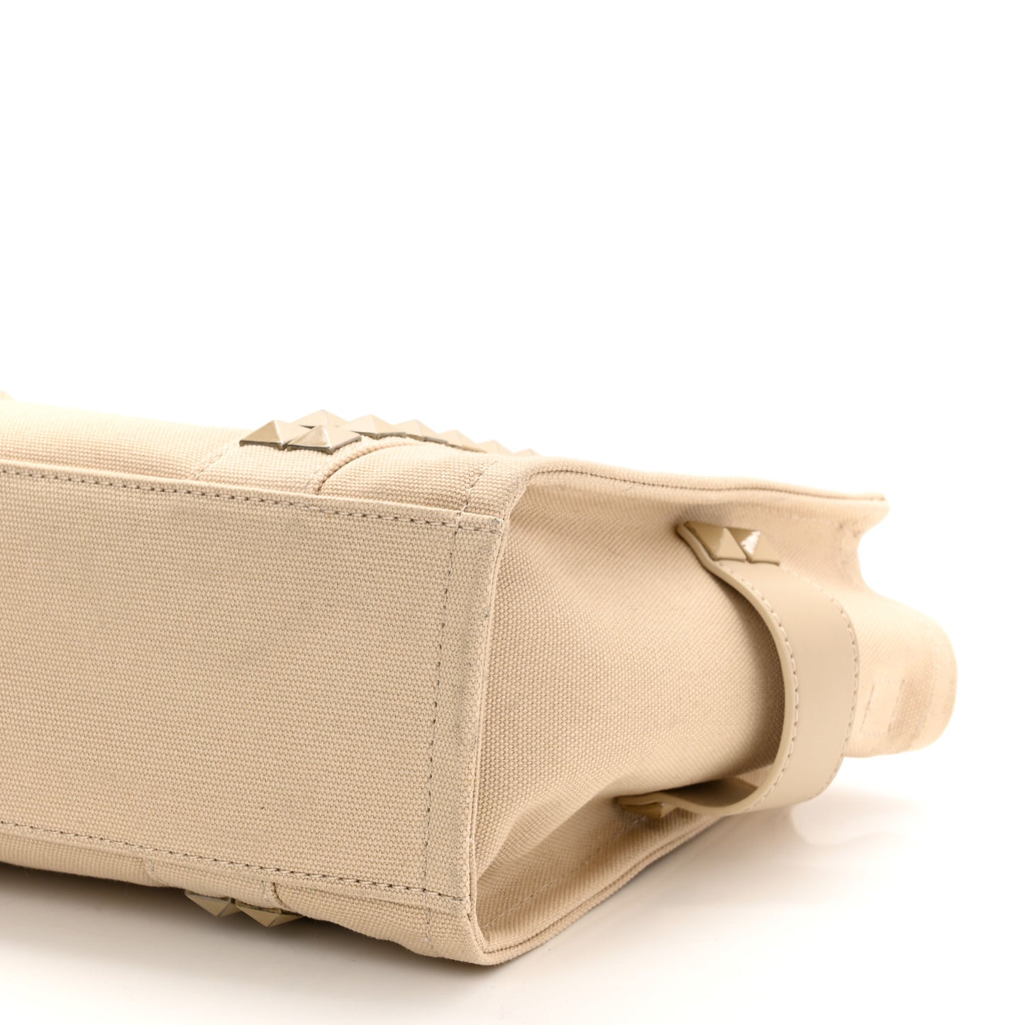 Cotton Canvas Mini The Stud Tote Bag Beige
