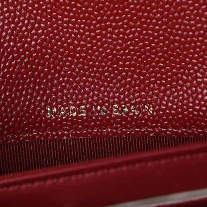 Chanel Caviar Quilted Large Gusset Flap Wallet Dark Red 7 of 9