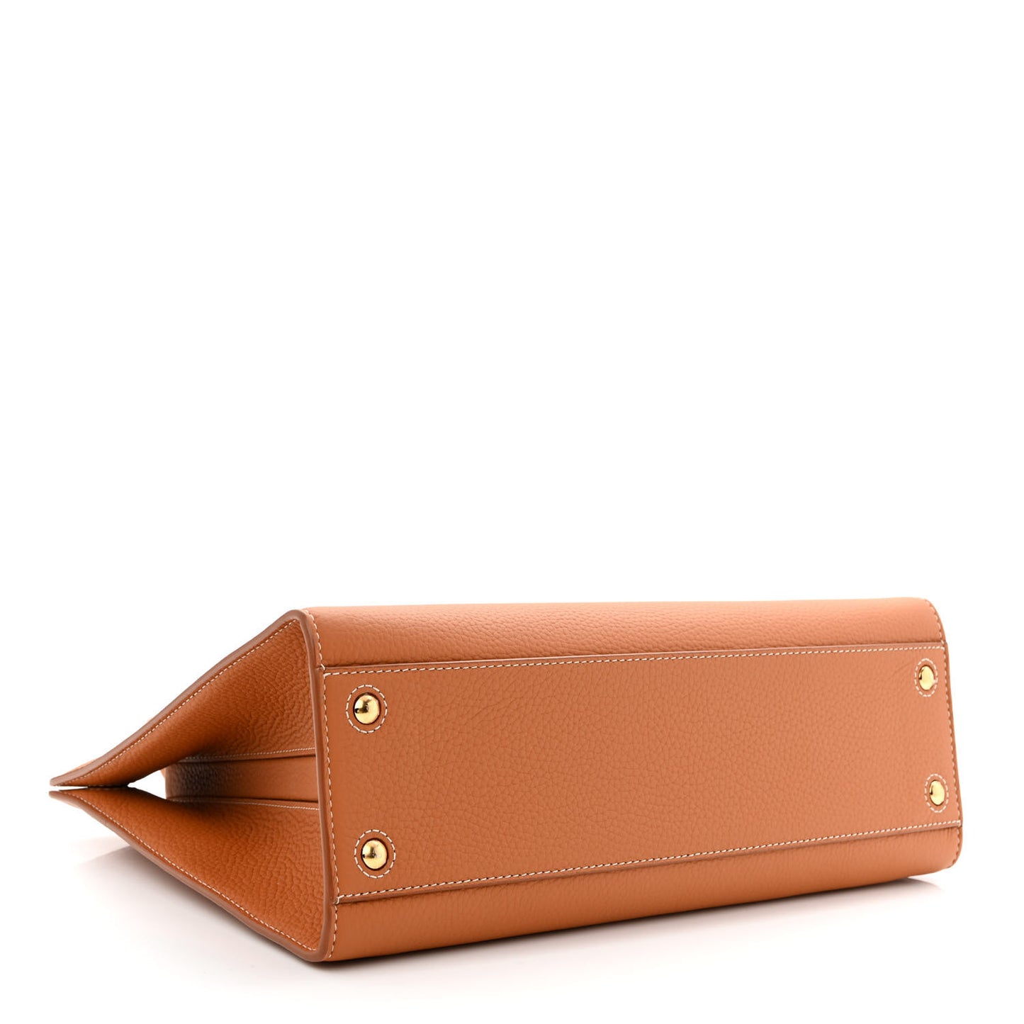Grained Calfskin Small Frances Tote Warm Russet