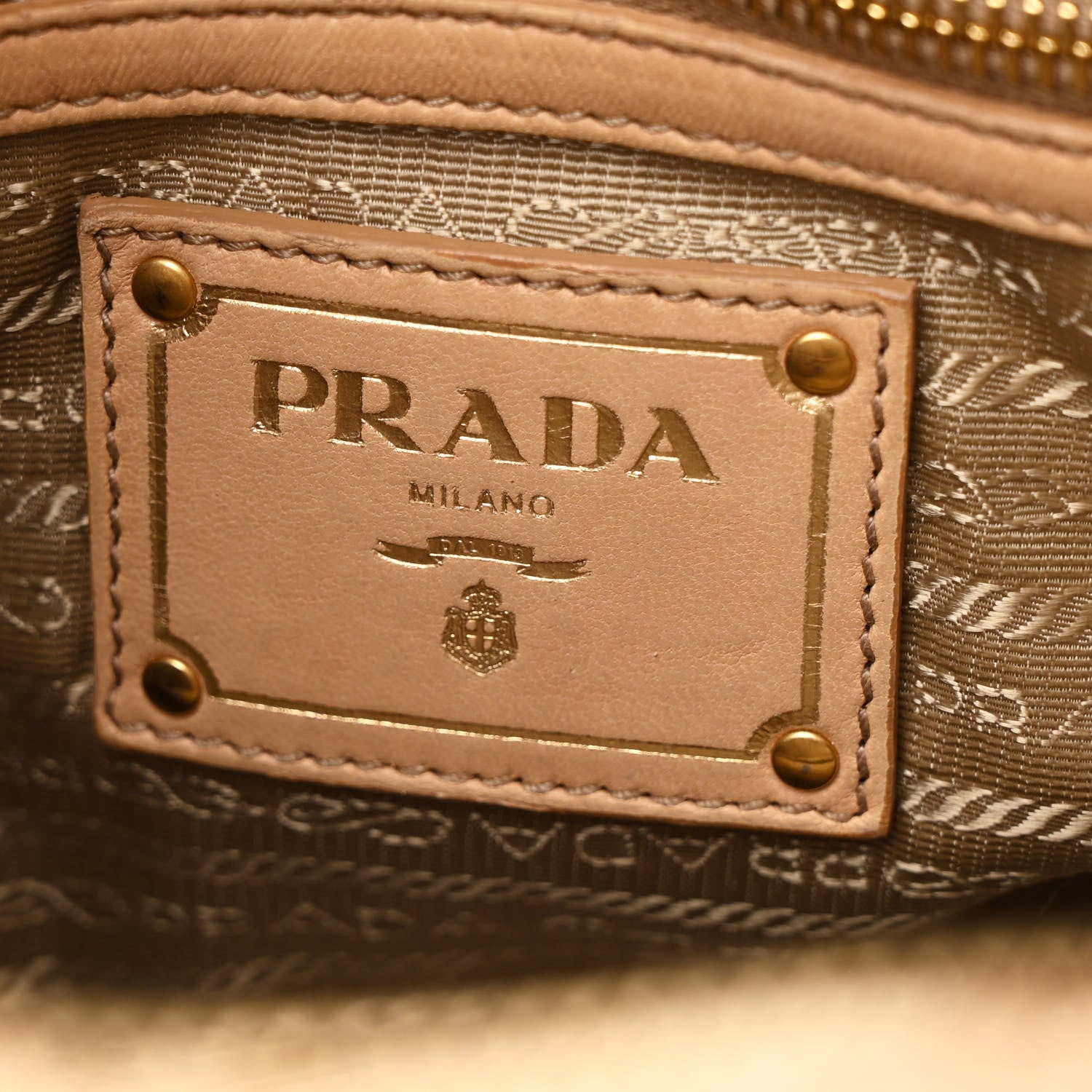 Prada Nappa Gaufre Buckle Satchel Cammello 6 of 15