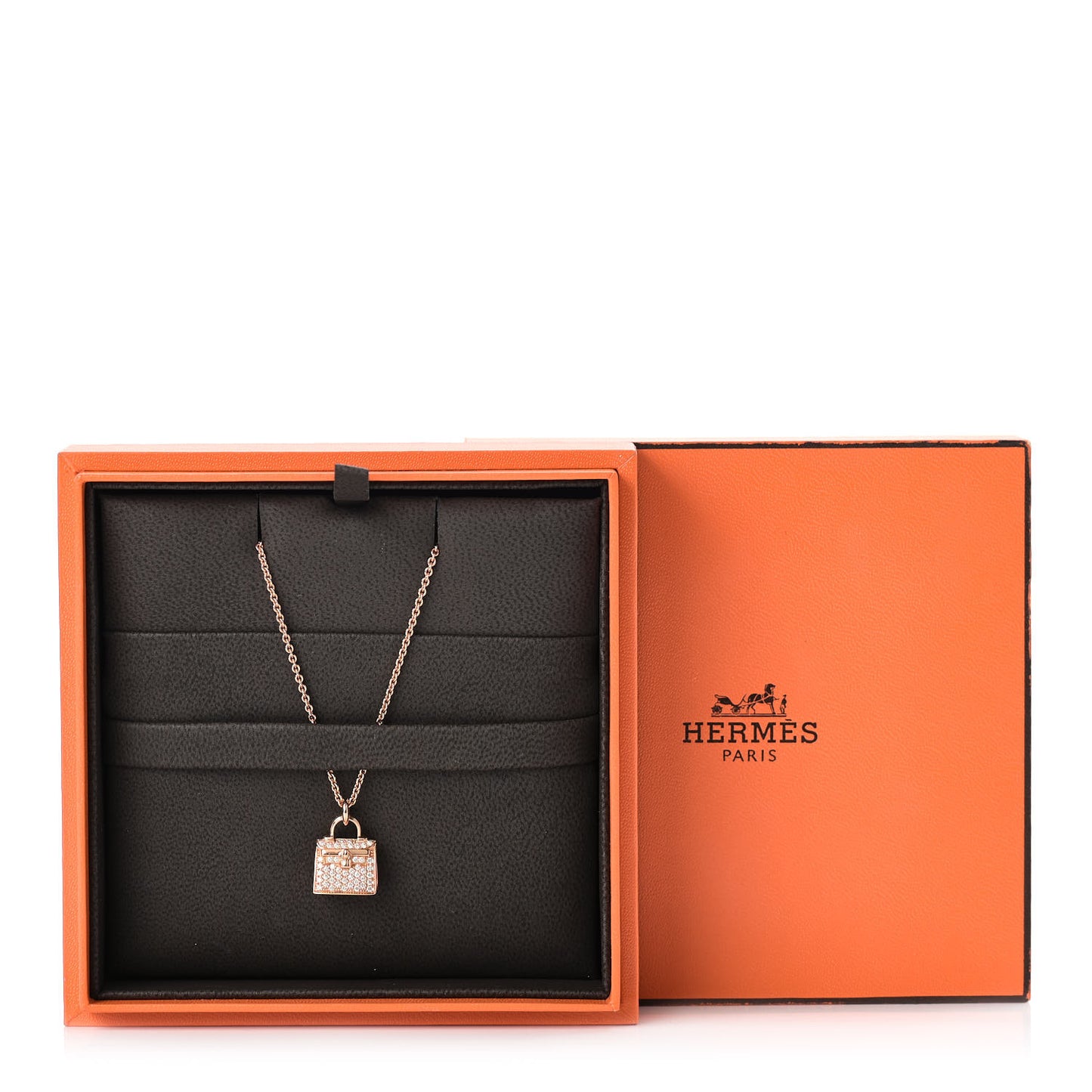 18K Rose Gold Diamond Kelly Amulette Pendant Necklace