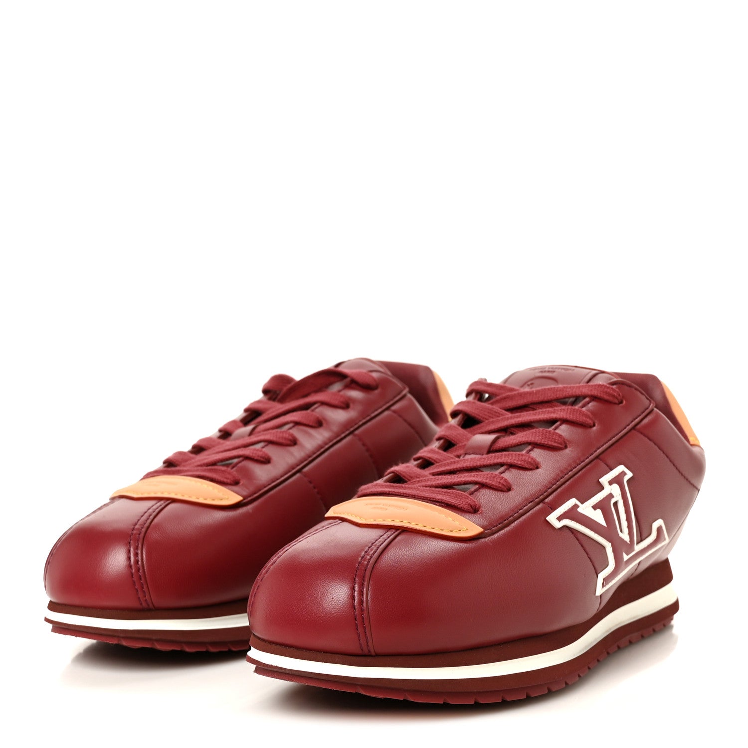 Louis Vuitton Lambskin Vachetta Mens LV Buttersoft Sneakers 10 Bordeaux 4 of 11