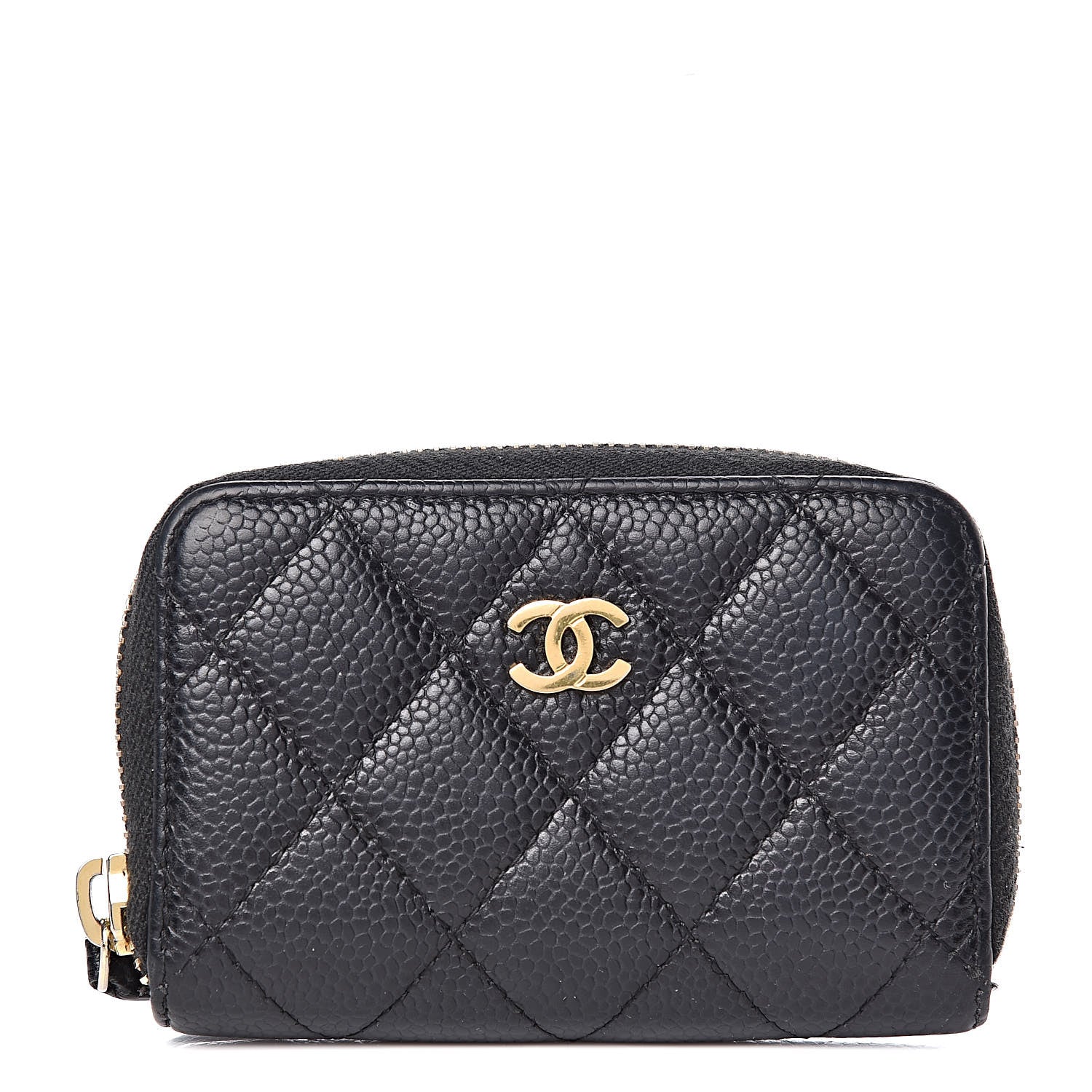 Chanel Caviar Quilted Zip Coin Purse Black 1 of 8