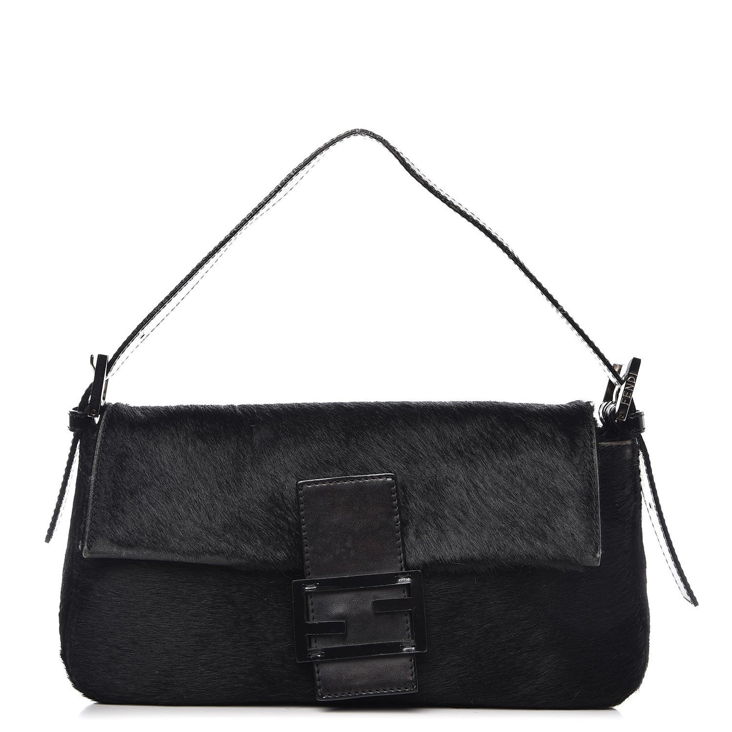 Calf Hair Baguette Black
