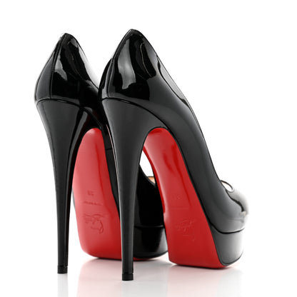 Christian Louboutin Patent Lady Peep 150 Pumps 38 Black 5 of 9
