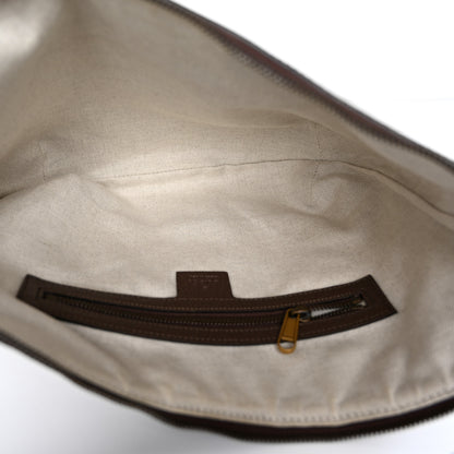 Gucci GG Supreme Monogram Textured Dollar Calfskin Web Small Ophidia Half Moon Hobo Beige Ebony New Acero 5 of 10